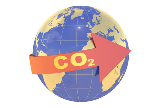 CO2 with earth globe concept