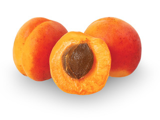 Naklejka na ściany i meble Three ripe apricots