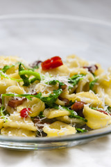 pasta orecchiette with ruccola and bacon