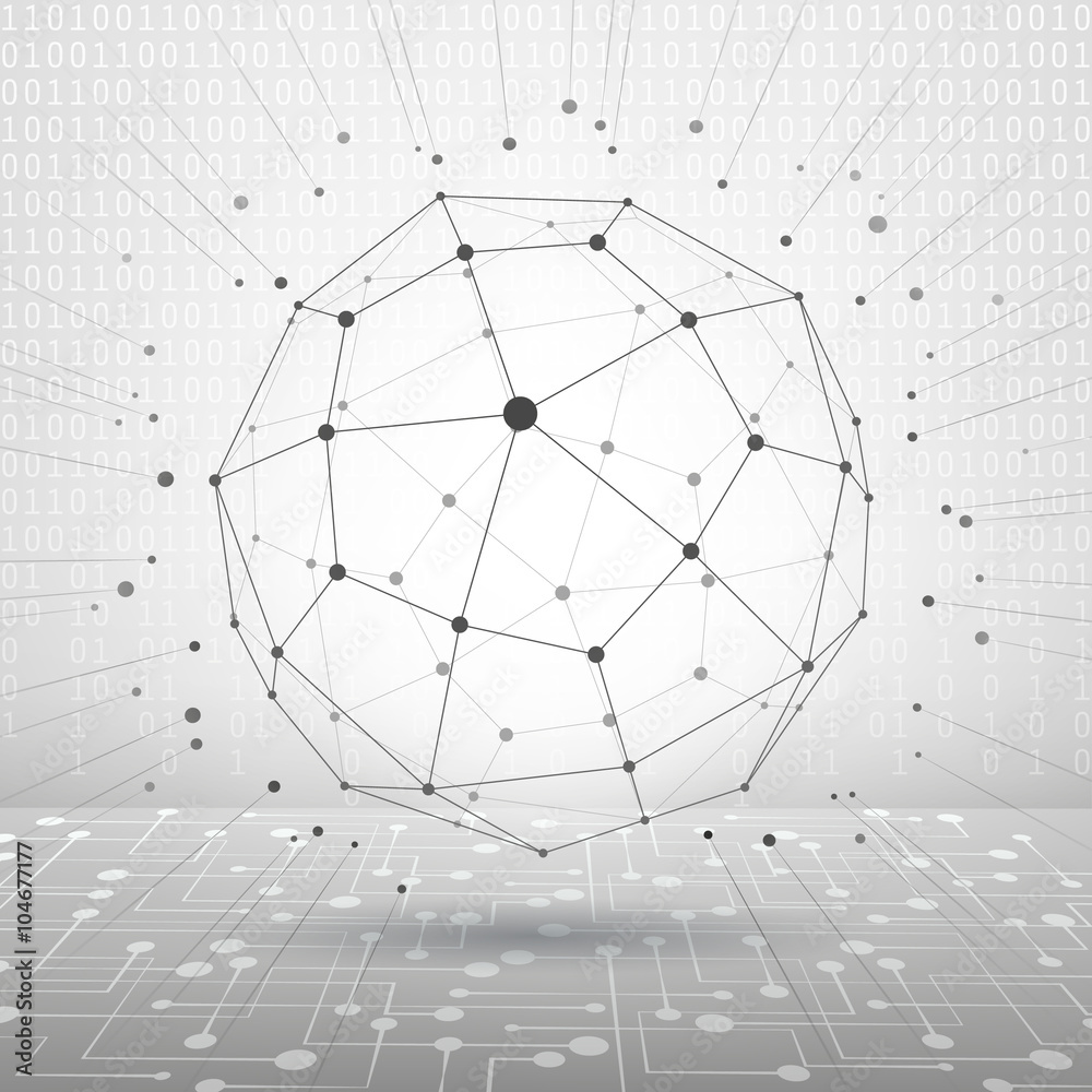 Poster triangular abstract monochrome lined 3d illustration, vector digital eps8 lattice messy technology b