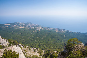 Fototapeta na wymiar aerial view of Crimea coastline near Yalta