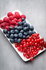 Fresh blueberries and red currant.