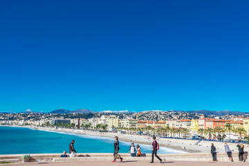 Fototapeta na wymiar Panoramic view of Villefranche-sur-Mer, Nice, French Riviera.