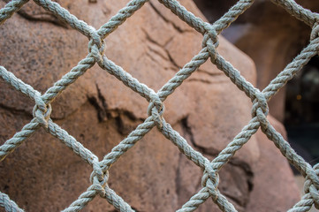 Fototapeta premium Closeup of a rope fence.