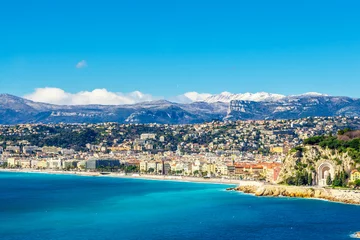Photo sur Plexiglas Villefranche-sur-Mer, Côte d’Azur Panoramic view of Villefranche-sur-Mer, Nice, French Riviera.