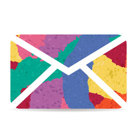 mail drawn painted icon vector