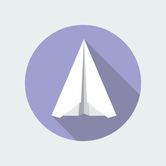 Paper Plane Flat Icon. Paper Origami Airplane symbol.