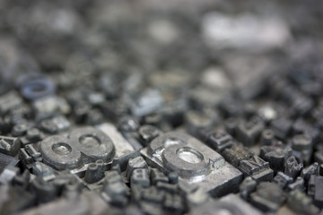 Close up of typeset letters