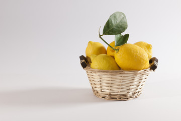 Basket of fresh lemons
