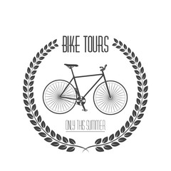 Bicycle tours label. Vintage illustration