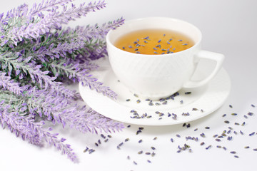 Cup of lavender tea