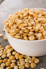 raw uncooked yellow split pea dhal