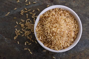 cooked raw healthy brown rice