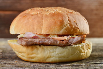 Light burger with chicken fillet