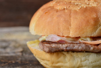 Fototapeta premium Light burger with chicken fillet