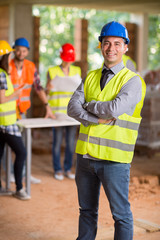 Portrait of foreman of construction workers