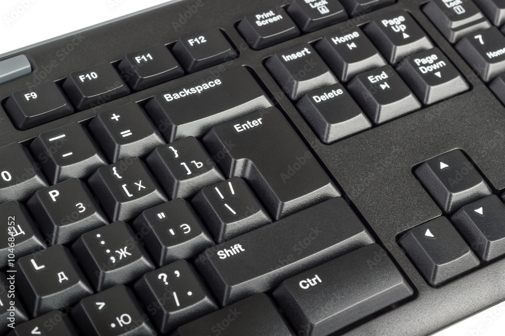 Fototapete Electronic collection - black computer keyboard with key enter