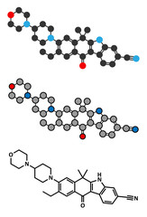 Alectinib cancer drug molecule.