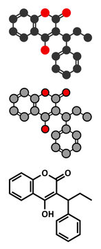 Phenprocoumon anticoagulant drug molecule (vitamin K antagonist)