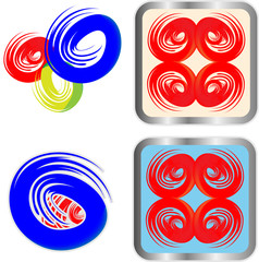 Circular Icon Symbol Logo Element set  vector, grouped for easy editing. No open shapes or paths.