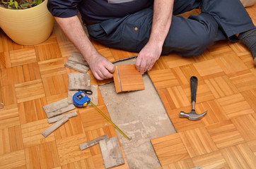 Repairing Wooden Floor in the Flat