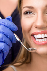woman at dentist, dental care