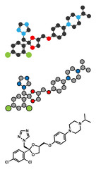 Terconazole antifungal drug molecule.