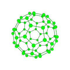 Molecular structure in the form of a sphere.