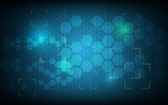 abstract background blue hexagon pattern sci fi design technology innovation concept