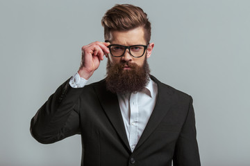 Young bearded businessman
