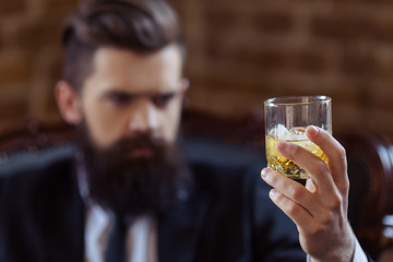 Stylish bearded businessman