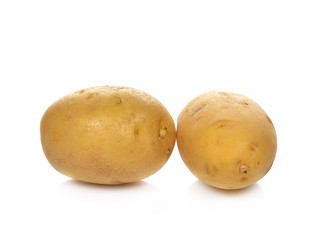 Potatoes with peel isolated on white background