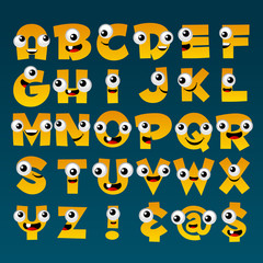 Yellow Cartoon Alphabet