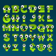 Green Cartoon Alphabet