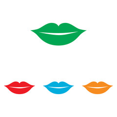 Naklejka premium Lips sign. Colorfull set