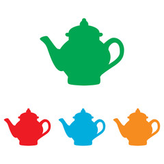 Tea maker sign. Colorfull set