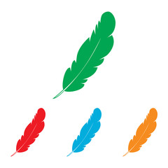 Feather sign. Colorfull set