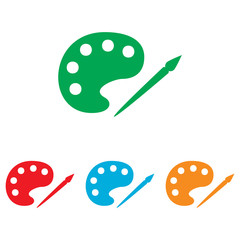 palette and paint brush sign