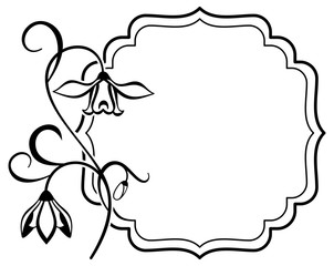 Floral silhouette frame