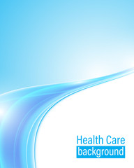 abstract health care background flyer cover page design blue wave pattern