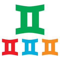 Gemini sign. Colorfull set