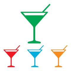 Coctail sign. Colorfull set