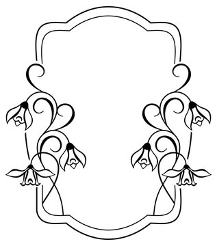 Floral silhouette frame