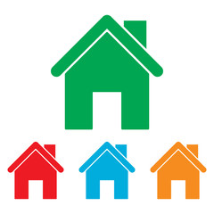 Home silhouette. Colorfull set