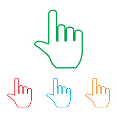 Hand sign. Colorfull set