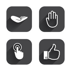 Fototapeta premium Hand icons. Like thumb up and click here symbols