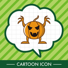 bizarre monster theme pumpkin elements vector,eps