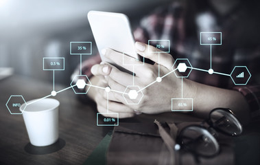 Analysis Statistic Information Percentage Economy Concept