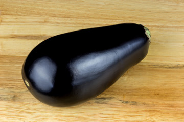 Aubergine on Wooden Platter