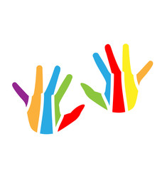 Children hands colorful logo